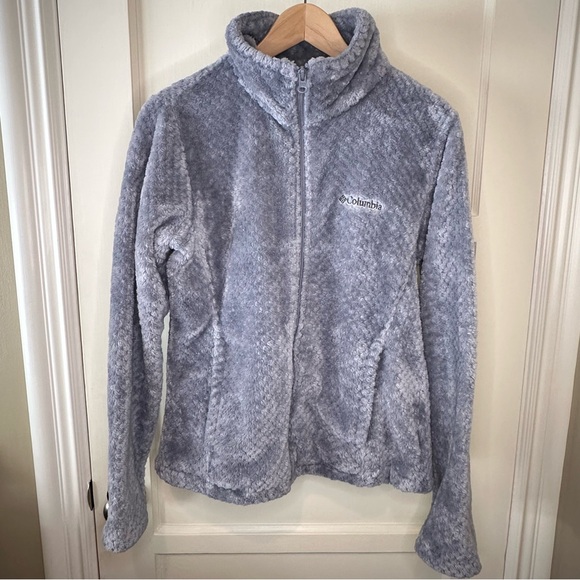 Columbia Full Zip Plush Jacket - Blue/Grey - Size Medium - Picture 1 of 9